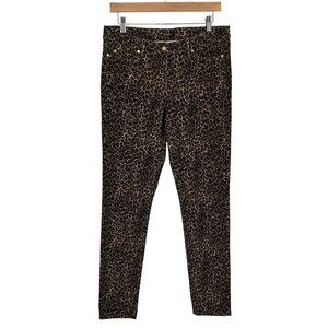 J.McLaughlin Womens Leopard Print Lexi Pant Size 10 Brown Slim Fit Modern Chic